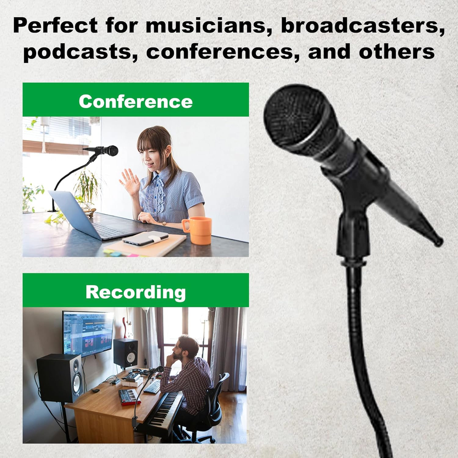 Skywin Gooseneck Microphone Holder – Adjustable Desk & Podium Mic Stand