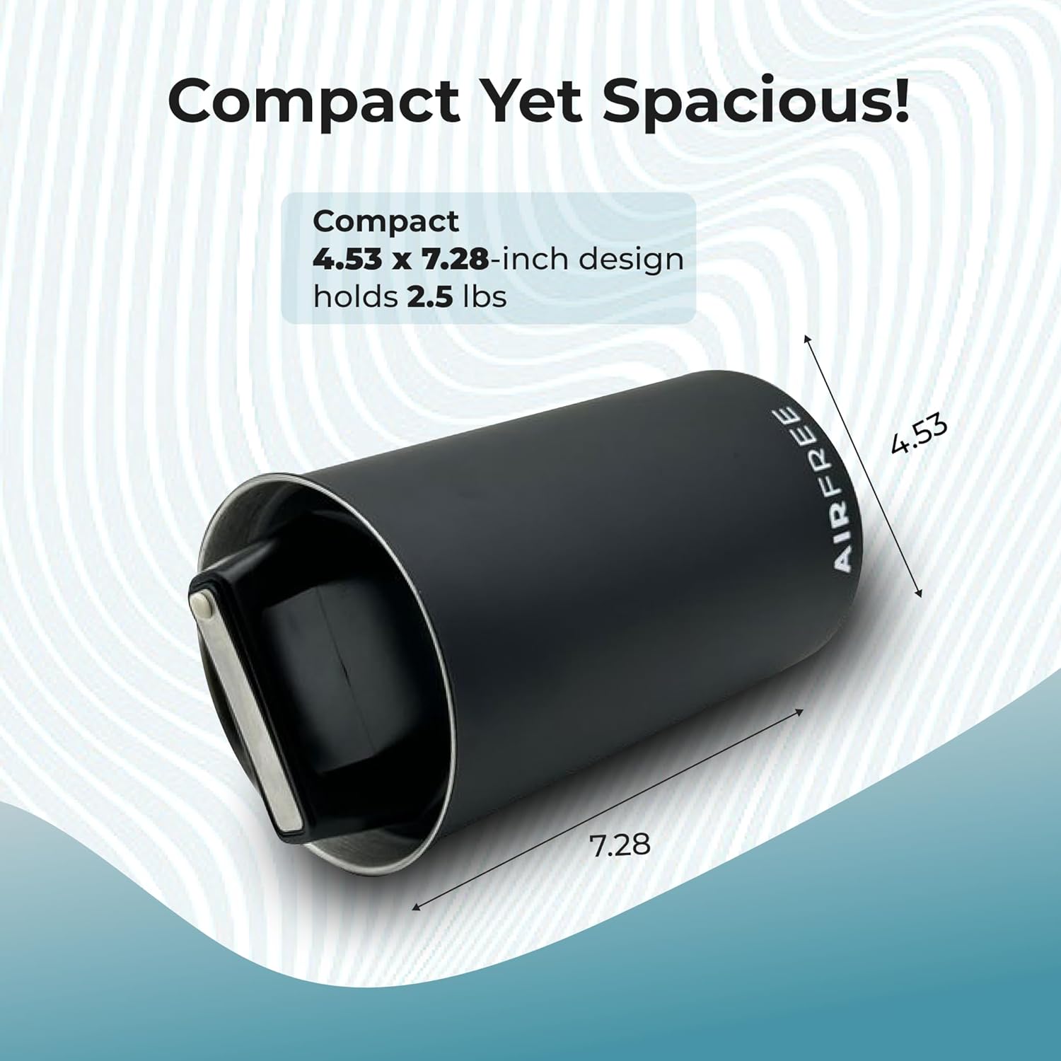 Skywin Airtight Coffee Canister – Vacuum Seal Metal Coffee Storage Black