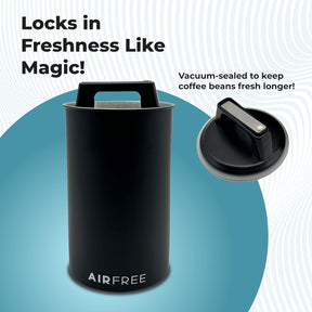 Skywin Airtight Coffee Canister – Vacuum Seal Metal Coffee Storage Black