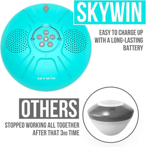 Skywin Floating Pool Speaker with LED Lights – Waterproof Bluetooth Speaker