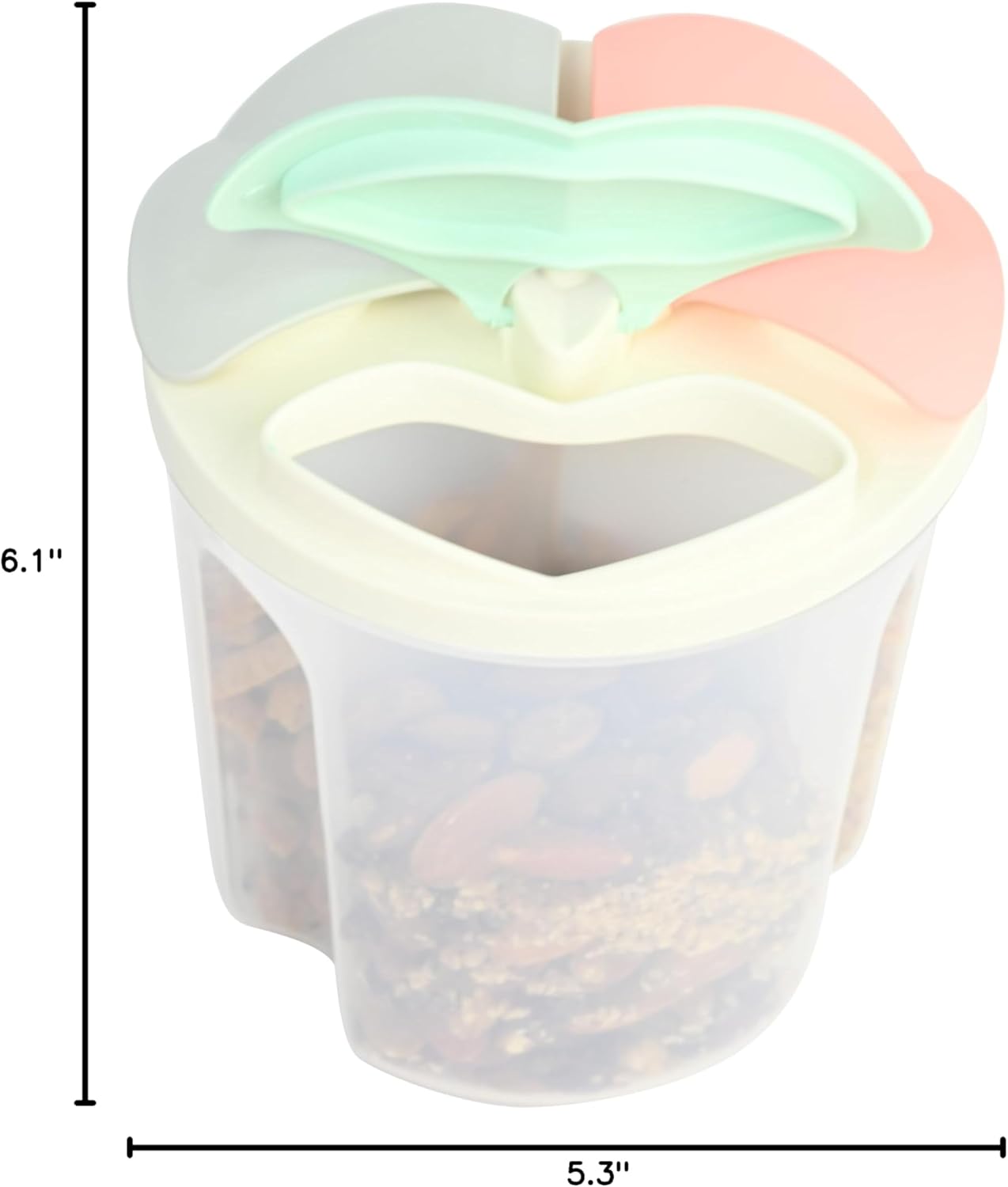 Divided Snack Containers – 3 Slot Airtight Snack Box for Travel & Pantry