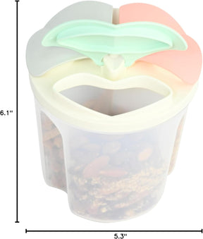 Divided Snack Containers – 3 Slot Airtight Snack Box for Travel & Pantry