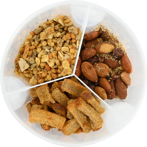 Divided Snack Containers – 3 Slot Airtight Snack Box for Travel & Pantry