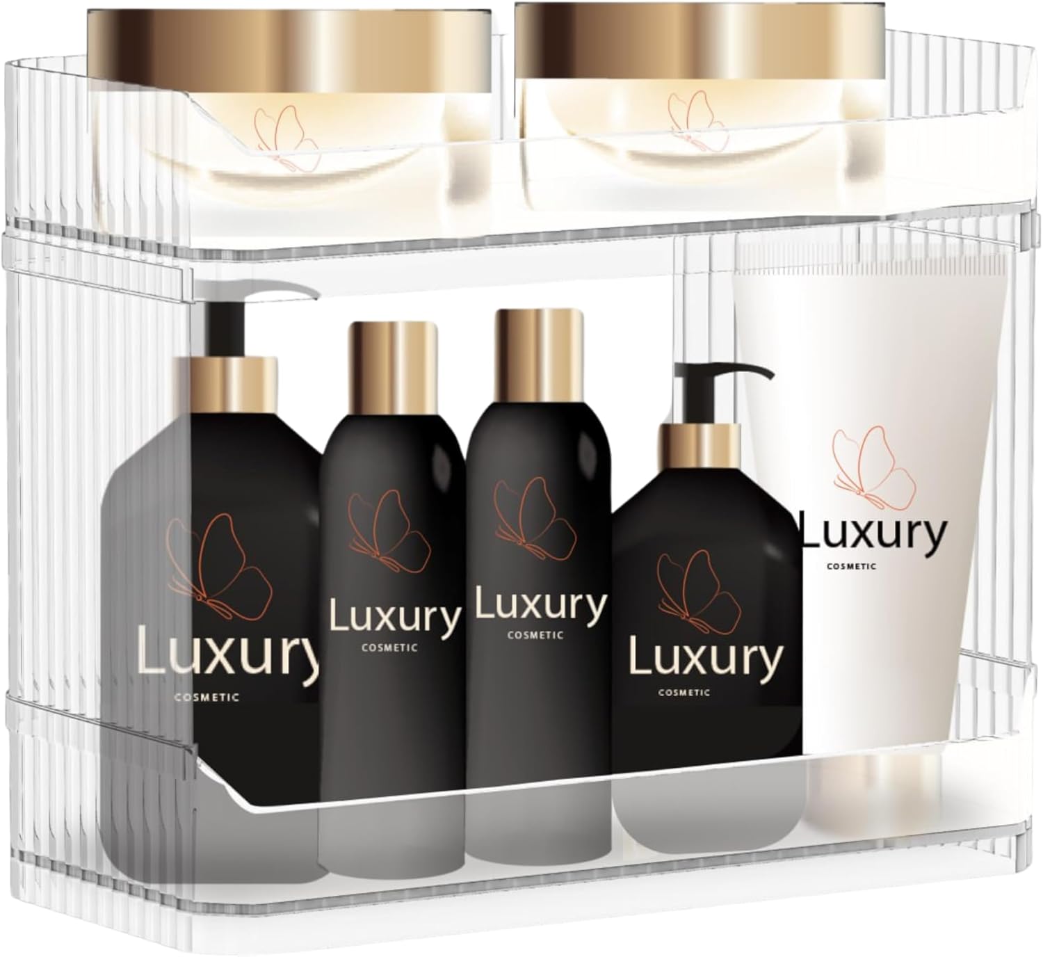 Skywin Stackable Open Front Storage Bins – 2-Tier Acrylic Organizer