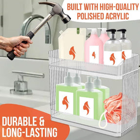 Skywin Stackable Open Front Storage Bins – 2-Tier Acrylic Organizer