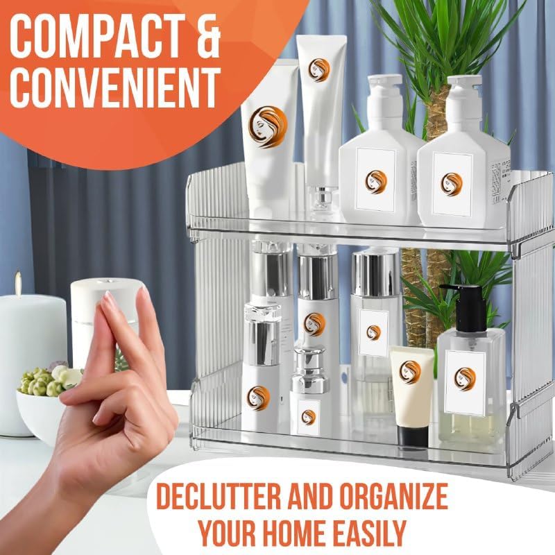 Skywin Stackable Open Front Storage Bins – 2-Tier Acrylic Organizer