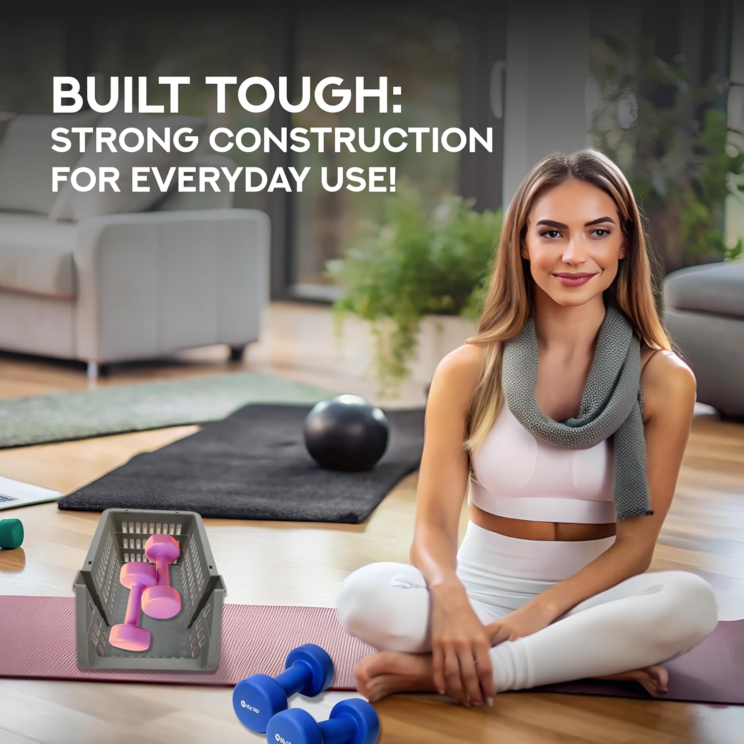 TidyFriend Small Stackable Storage Bins – 4 Pack Open Front