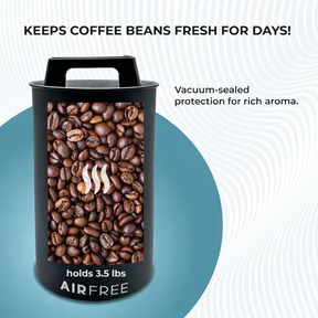 Skywin Airtight Coffee Canister – Vacuum Seal Metal Coffee Storage Black