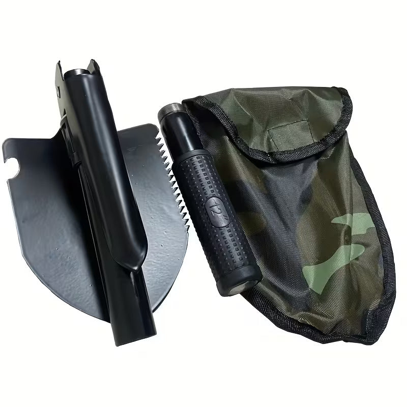 4-in-1 Folding Survival Shovel Tool – Saw, Pickaxe & Bottle Opener