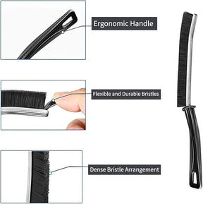 4pk Hard Bristle Crevice Cleaning Brush – 9″ Multi-Purpose Detail Brush
