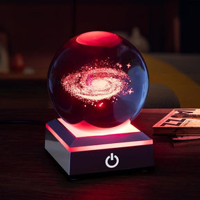 3D Galaxy Crystal Ball Night Light – Color Changing LED Lamp