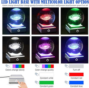 3D Galaxy Crystal Ball Night Light – Color Changing LED Lamp