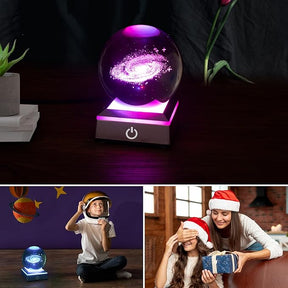 3D Galaxy Crystal Ball Night Light – Color Changing LED Lamp