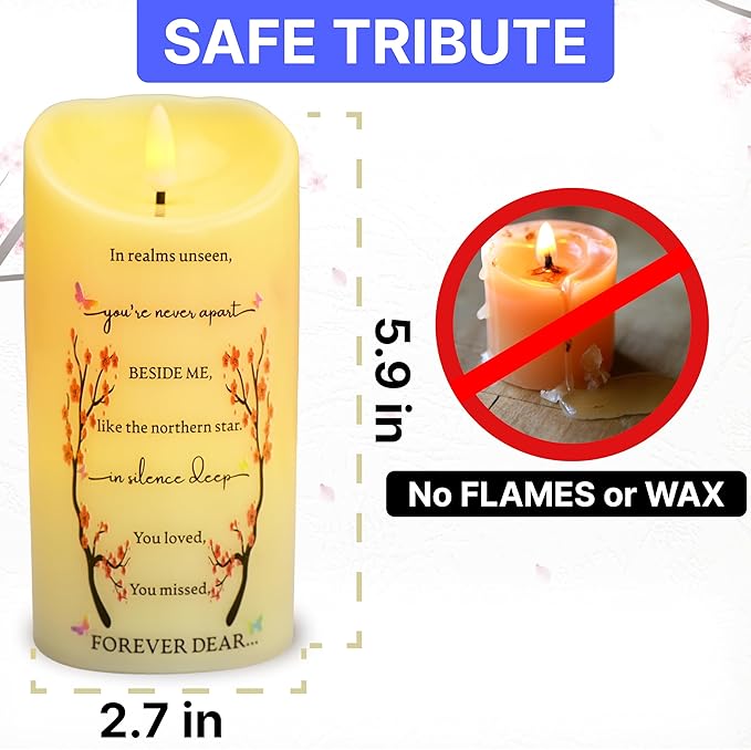 Flameless Memorial Candle – LED Flickering Remembrance Candle for Loss & Sympathy