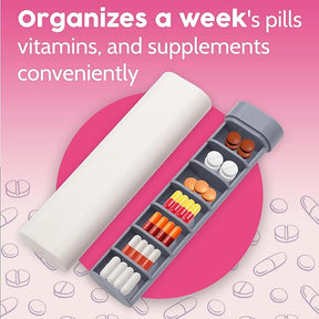Skywin Modern 7 Day Pill Organizer – Compact Weekly Travel Pill Case