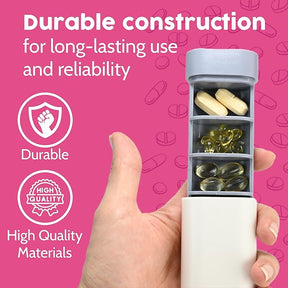 Skywin Modern 7 Day Pill Organizer – Compact Weekly Travel Pill Case