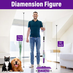 Floor Cleaning Spray Mop with 14oz Refillable Bottle & Microfiber Pads