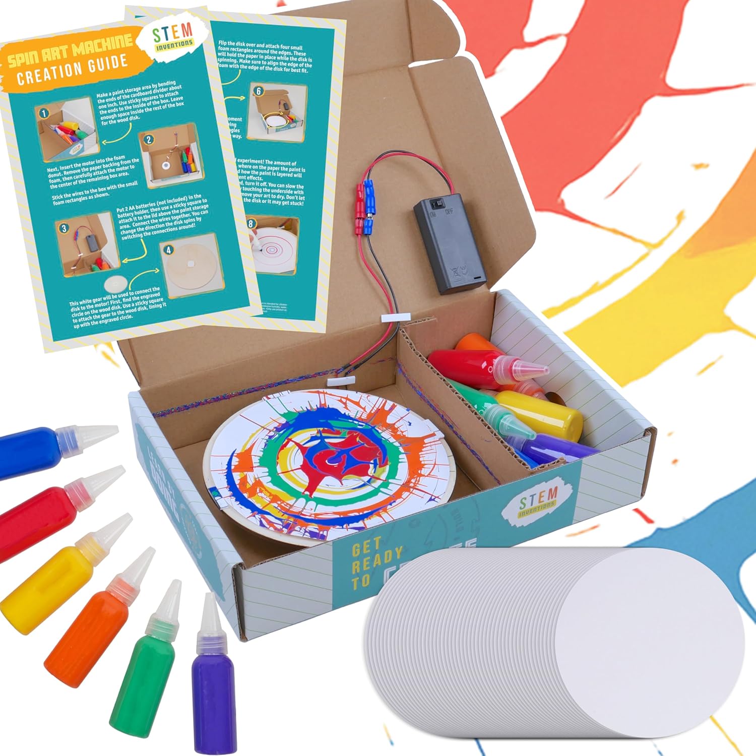 DIY Spin Art Machine Kit for Kids – STEM Motorized Craft Kit