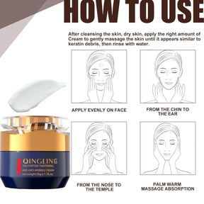 Qingling Anti-Wrinkle Face Cream with Peptides – Firming & Tightening Moisturizing Anti-Aging Cream