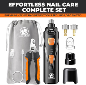 Dog Nail Grinder for Dogs & Cats with 2 LED Lights – Quiet Rechargeable Pet Nail Trimmer