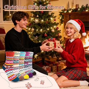 5pk Women’s Nordic Wool Knit Socks – Cozy Winter Boot Socks Size 5-9