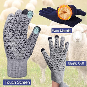 3pk Waterproof Winter Touchscreen Gloves for Men – Thermal Knit Cold Weather Gloves