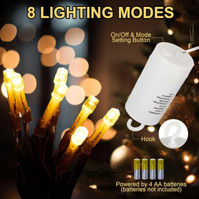 6pk Battery Operated String Lights with Timer - 99FT 300 LED Waterproof Fairy Lights