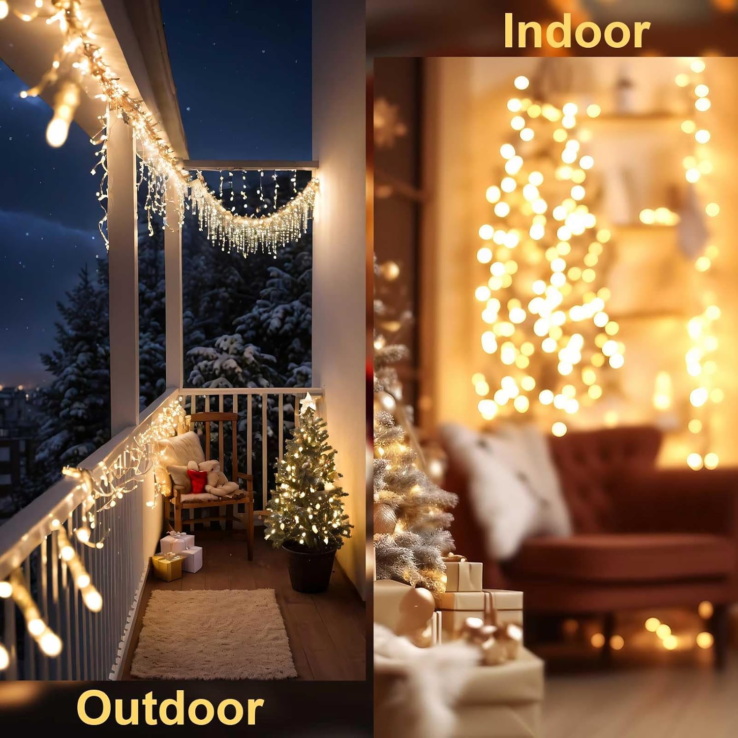 6pk Battery Operated String Lights with Timer - 99FT 300 LED Waterproof Fairy Lights