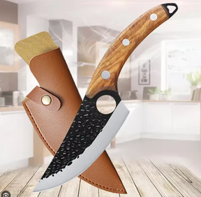 Hand Forged Stainless Steel Meat Cleaver Knife With Rosewood Handle