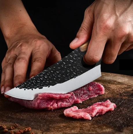 Hand Forged Stainless Steel Meat Cleaver Knife With Rosewood Handle