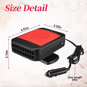 12V Car Heater & Windshield Defroster – 200W Fast Heating Fan for Defrosting, Deicing