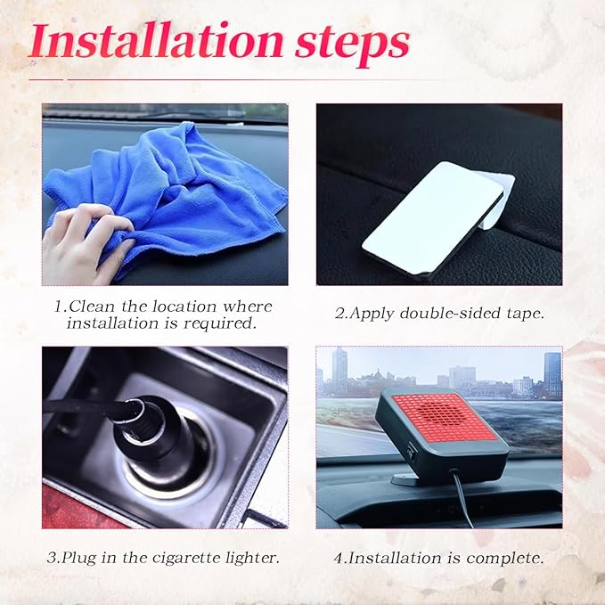 12V Car Heater & Windshield Defroster – 200W Fast Heating Fan for Defrosting, Deicing