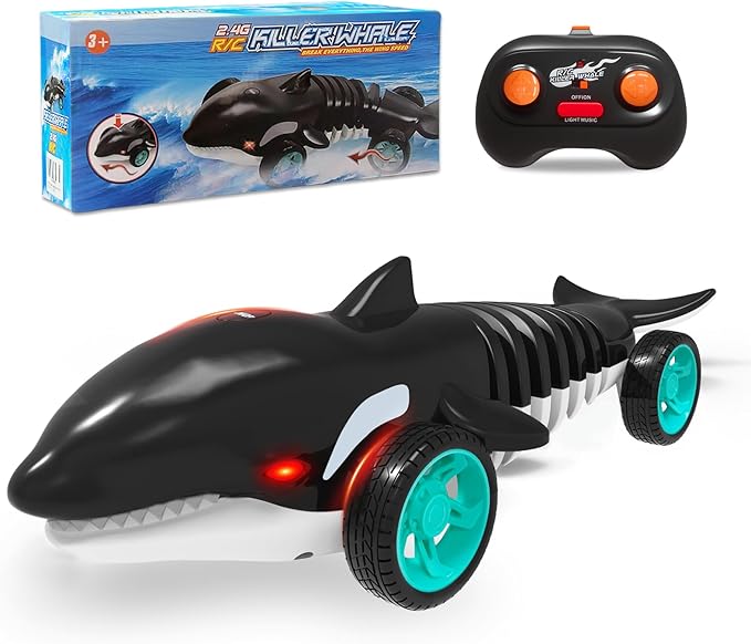 Remote Control Shark Toy Car for Kids – 360° Spins, Indoor & Outdoor RC Toy