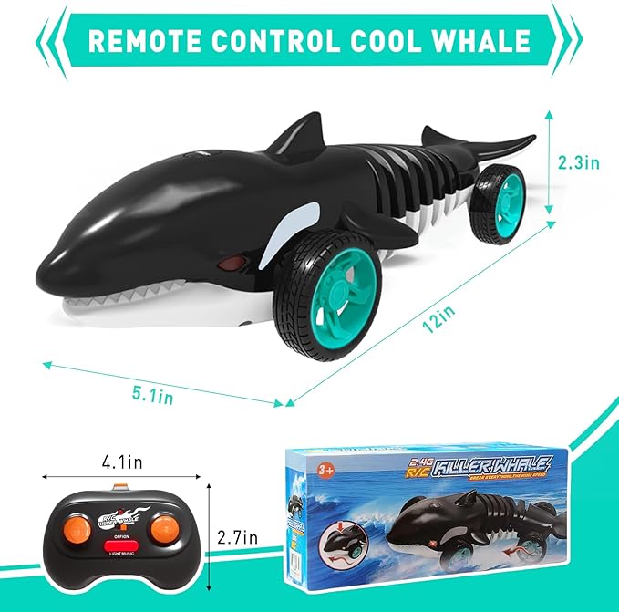Remote Control Shark Toy Car for Kids – 360° Spins, Indoor & Outdoor RC Toy