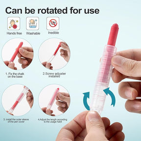 15 Piece Dustless Washable Kids Chalk Set – Non-Toxic Sidewalk & Blackboard Chalk with Eraser