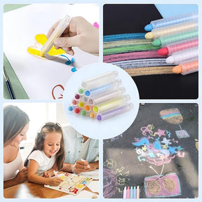 15 Piece Dustless Washable Kids Chalk Set – Non-Toxic Sidewalk & Blackboard Chalk with Eraser