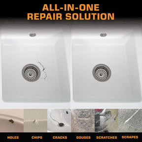 Fortivo Porcelain Repair Kit – Tub, Tile, Marble & Granite Chip and Crack Repair Kit