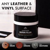 Fortivo Paintable 60ml Leather Filler – Leather Repair Gel for Tears, Holes, & Scratches