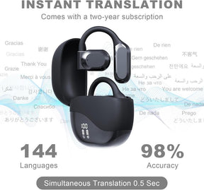 AI Powered Translator Earbuds – Real-Time 144 Language Translation – Bluetooth for iOS & Android