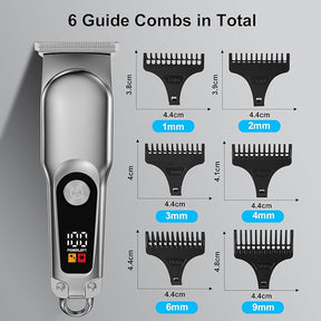 Professional Hair Clippers and Trimmers Set - Cordless Clipper Kit with LCD Display