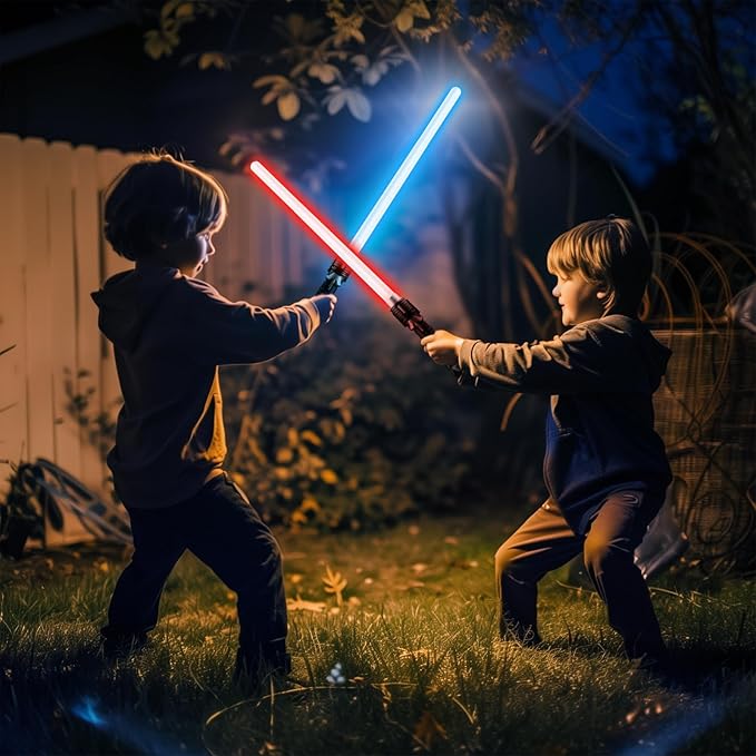 2pk Retractable Mini Lightsaber Toys with Sound, Batteries Included