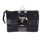 Sparkle & Shine Glitter Makeup Bag and Earrings Set