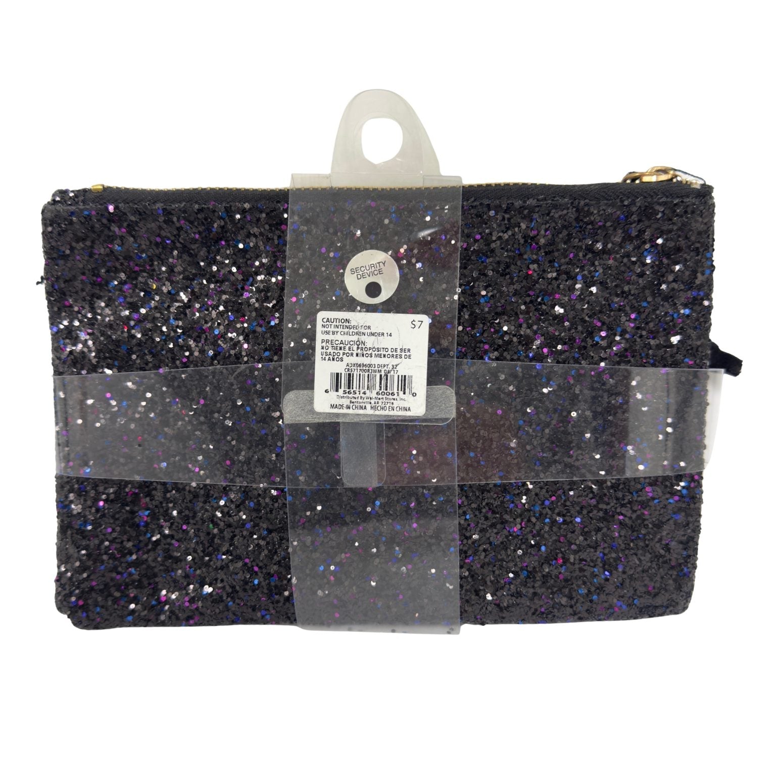 Sparkle & Shine Glitter Makeup Bag and Earrings Set