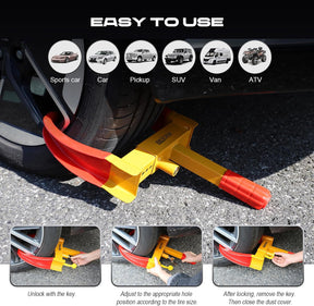 Universal Trailer Wheel Lock Clamp Anti Theft Tire Lock Heavy Duty