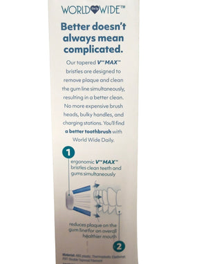 4pk V-Shape Tapered Soft Bristle Toothbrushes – Plaque Removal & Gum Massage