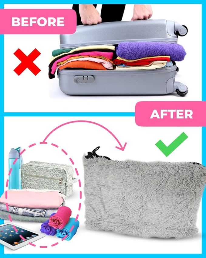 Stuffable Travel Pillow Carry On Bag – Packable Airport For Travel