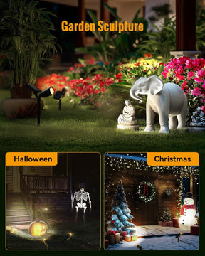2pk Solar Outdoor Spotlights – 3 Lighting Modes, Waterproof Garden Lights