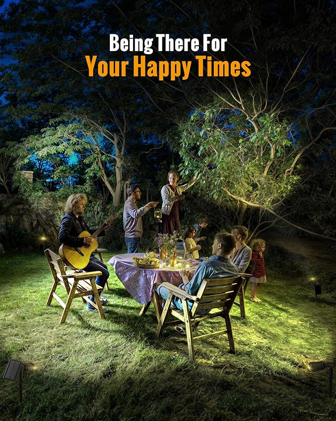 2pk Solar Outdoor Spotlights – 3 Lighting Modes, Waterproof Garden Lights