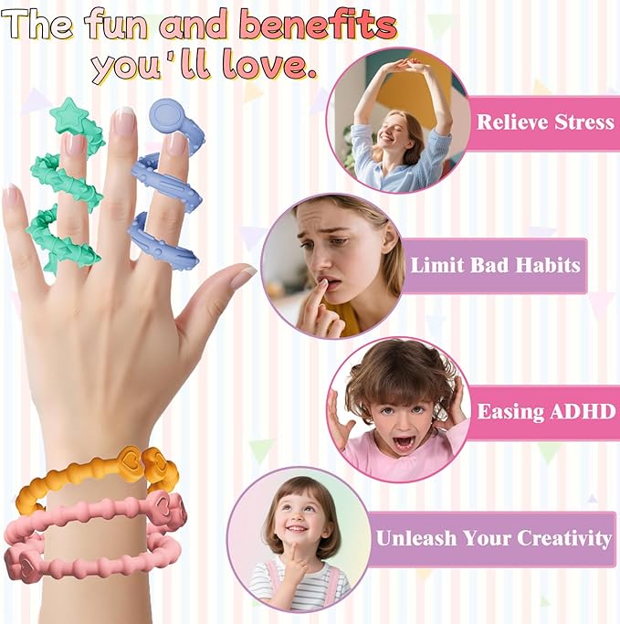 6pk Textured Sensory Fidget Sticks – Calming Stress Relief Toys