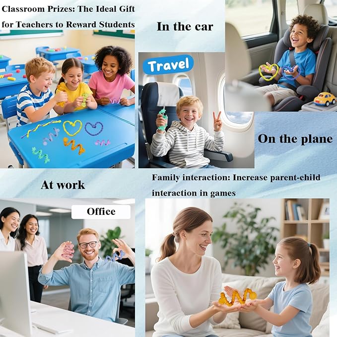 6pk Textured Sensory Fidget Sticks – Calming Stress Relief Toys